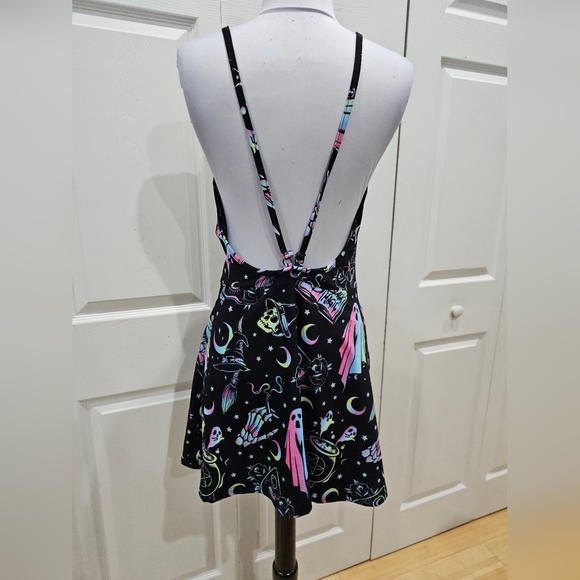 Dolls Kill Too Fast OMG! Ghosts Skater Mini Punk Goth witchy Black Magic Dress S - Picture 5 of 11
